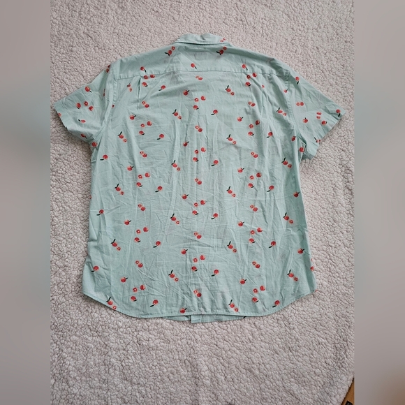 J.Crew Factory Slim Flex Washed  Fruit Print Short Sleeve Shirt  Men Size XL - Picture 2 of 7